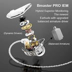 BASN in-Ear Monitors, Bmaster Triple Driver HiFi Stereo Noise-Isolating - Image 2