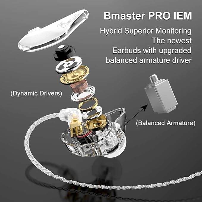 BASN in-Ear Monitors, Bmaster Triple Driver HiFi Stereo Noise-Isolating - Image 2