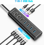 Powered USB Hub, Rosonway 7-Port USB 3.2/USB C Hub - Image 5