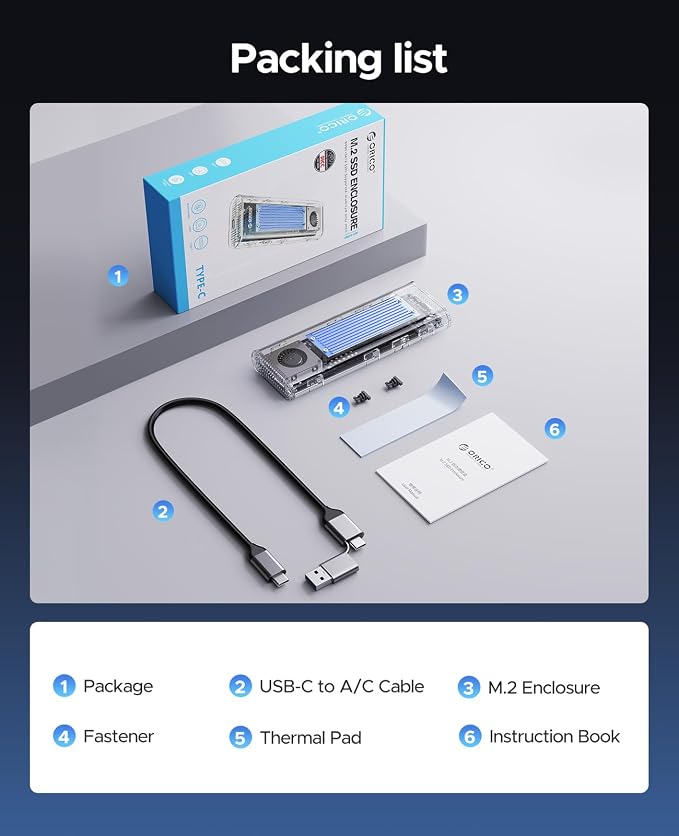 ORICO 40Gbps M.2 NVMe SSD Enclosure - Image 8