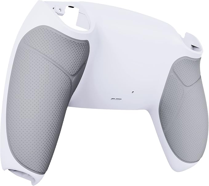 eXtremeRate White & Gray Performance Rubberized Grip Custom Back Plate Bottom - Image 3