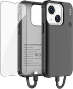 GIN FOXI Battery Case for iPhone 15/15 Pro, Built-in Cable 7000mAh Fast Charing by GINFOXI