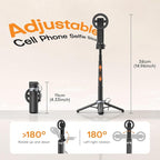Mini Magnetic Selfie Stick, 360° Rotation Carbon Fiber Cell Phone Tripod - Image 3