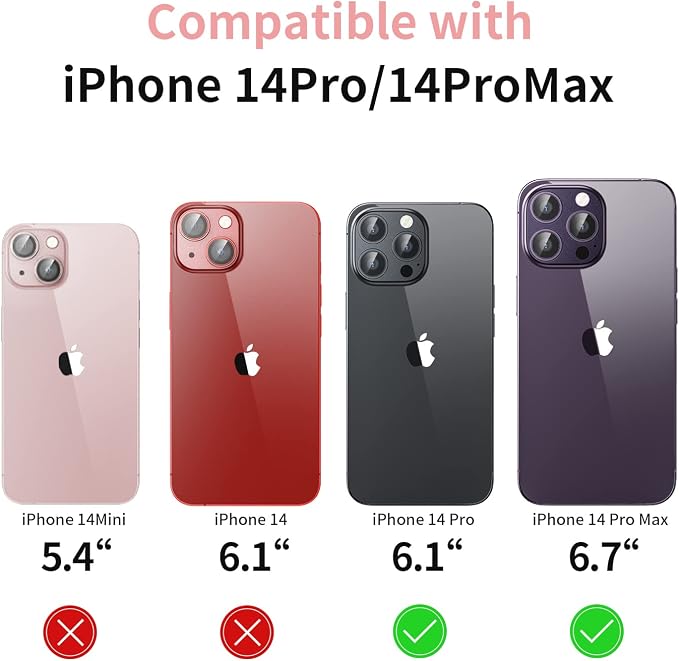 Camera Lens Protector for iPhone 14 Pro/iPhone 14 Pro Max, Alloy Metal Camera - Image 6