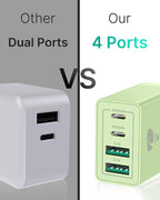 USB C Wall Charger 2-Pack, 40W 4-Port USB C Charger Block PD Power Delivery - Image 5