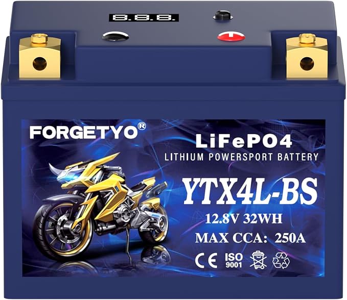 YTX4L-BS Lithium Motorcycle Battery, ATV Battery 12V 2.5AH 250CCA Compatible - Image 8