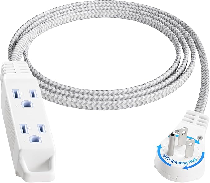 SURAIELEC 6FT Flat Extension Cord by SURAIELEC