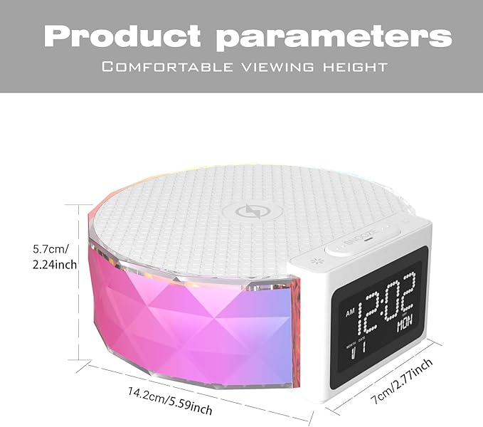 Alarm Clock with Fast Wireless Charging 15W, Digital Alarm Clock Night Lamp - Image 7