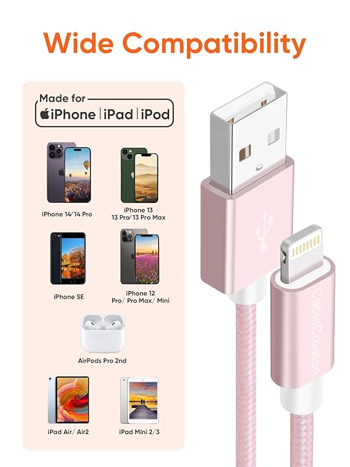 CableCreation USB A to Lightning Cable 6inch, Short iPhone Charging Data Sync - Image 6
