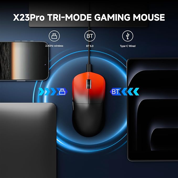 EWEADN X23Pro Wireless Gaming Mouse, 2.4G/BT5.0/USB-C Esports Gaming Mouse - Image 5