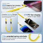 4 in 1 Spring Fast Charging Cable, 65W USB-C PD Multi Fast Charging, 1.2m/4ft - Image 3
