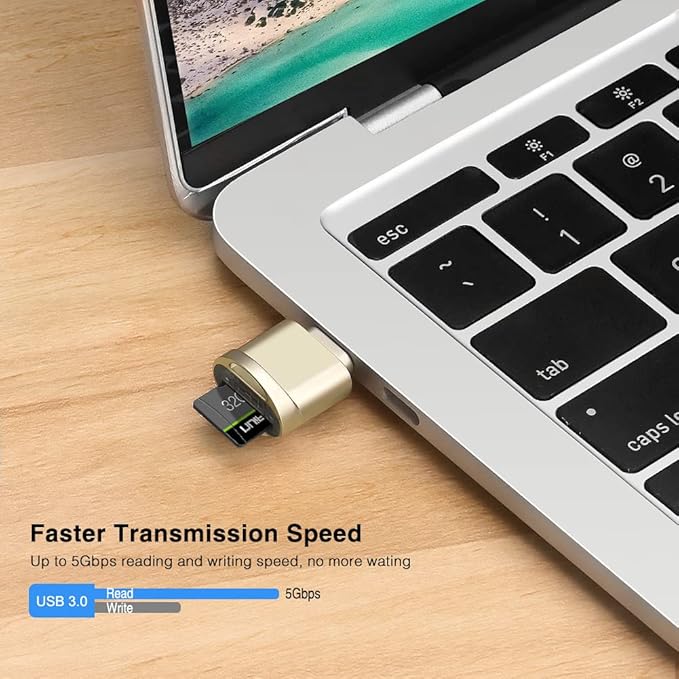 USB C Micro SD Card Reader, BorlterClamp Type C OTG TF Memory Card Reader - Image 4