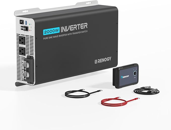 Renogy Inverter PUH 2000 watt Pure Sine Wave Inverter, Built-in Transfer Switch by RenogySolar