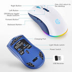 Wireless Bluetooth Mouse, 2.4G and Bluetooth 5.2 Ergonomic Rechargeable USB - Image 2
