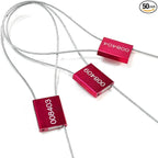 Leadseals 50 Red Steel Cable Seals Metal High Security Seals Numbered Truck by LeadSeals