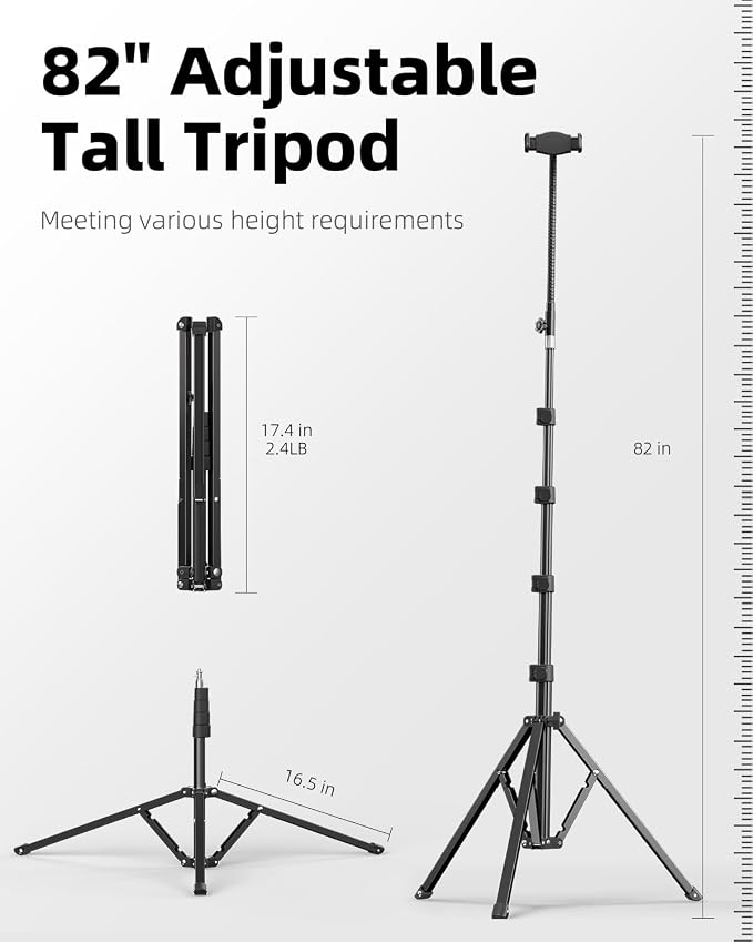 Weilisi Heavy Duty Tablet Tripod Stand 82” Tall, Floor Stand - Image 4