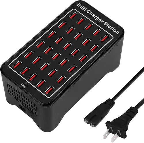 30 Port USB Charger, 150W/30A USB Smart Charger, 30-in-1 Desktop Charging hub by DeBangsi