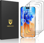 UNBREAKcable 3-Pack Glass for iPhone 15 Pro Screen Protector, Double by UNBREAKcable