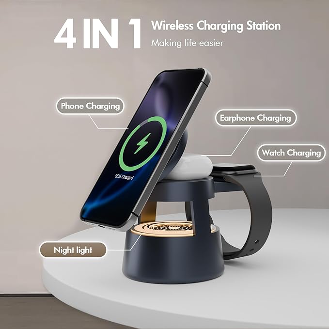 Wireless Charging Station for Magsafe: 4 in 1 Fast Charger Stand 15W - Image 2