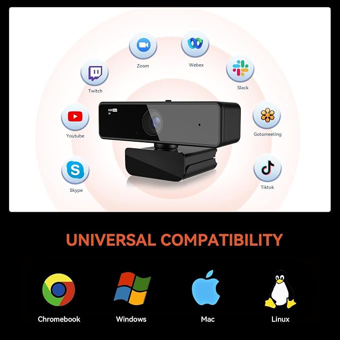 NUROUM V11 2K Webcam for PC, 1080P 60FPS USB Web Camera - Image 7