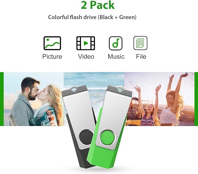 Aiibe 128GB Flash Drive 3.0 2 Pack 128GB USB Flash Drive Thumb Drive Zip Drive - Image 2