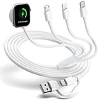 Multi Charging Cable 4 in 2 for Apple Watch Charger i-Phone, Travel 4 in 2 by HanCenDa