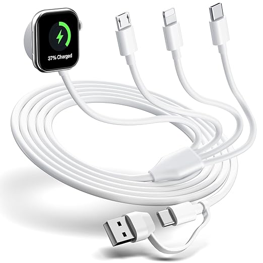 Multi Charging Cable 4 in 2 for Apple Watch Charger i-Phone, Travel 4 in 2 by HanCenDa