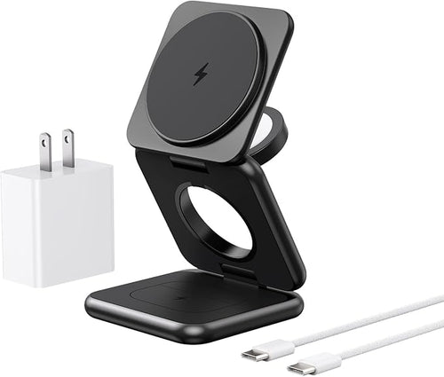 3 in 1 Charging Station for Apple Multiple Devices, Zinc Alloy Foldable Travel by Alilong