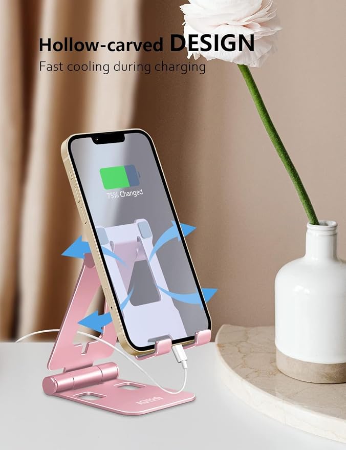 Cell Phone Stand for Desk, Adjustable Desktop Phone Holder Stand, Foldable - Image 3