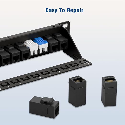 FGB 10Gbps Patch Panel 24 Port, Cat6 Keystone Patch Panel, 1U - Image 7