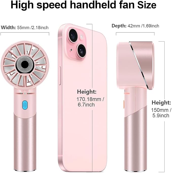 Handheld Fan, Mini Small Portable Turbo Fan, USB Type-C Rechargeable - Image 5