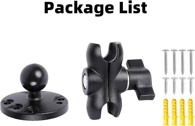 1" Ball Double Socket Arm with AMPS Hole Round Plate Base, Aluminum Alloy - Image 5