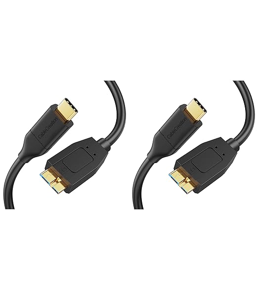 CableCreation 1FT*2 USB C to Micro B Cable, 10Gbps Speed External Hard Drive - Image 9