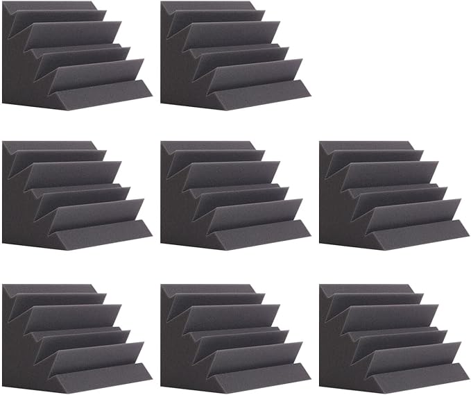8 Pack - Bass Traps Acoustic Foam Corner, High Density and Fire-Proof Bass by SODOCT