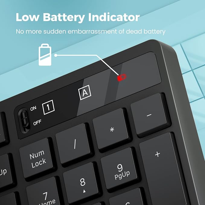 Wireless Keyboard and Mouse Combo, Lovaky 2.4G Full-Sized Ergonomic Keyboard - Image 6