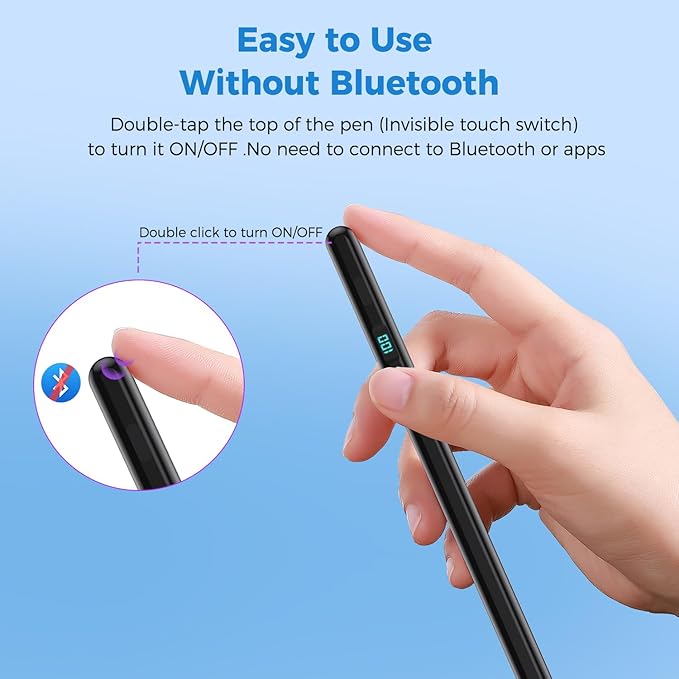 iPad Stylus Pencil with Magnetic Attachment, USB-C Faster Charge, Tilt - Image 3