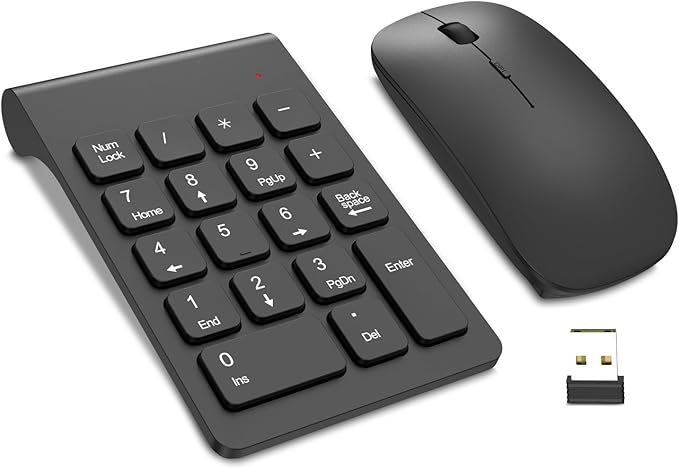 TRELC Wireless Numeric Keypad, Mini 2.4G 18 Keys Number Pad, Portable Silent by TRELC