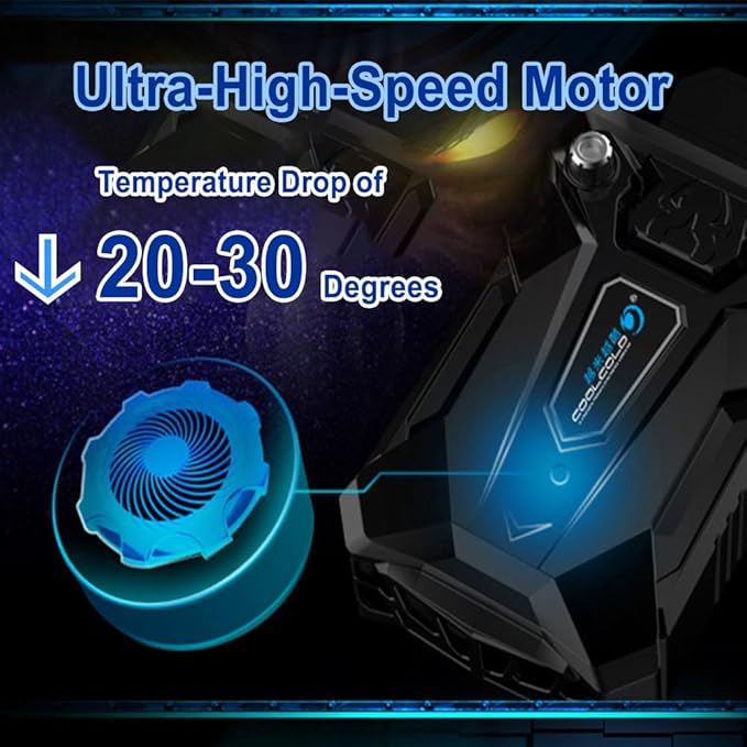 Laptop Cooler - with Vacuum Fan，Gaming Laptop Fan with Display ，4000 RPM - - Image 2