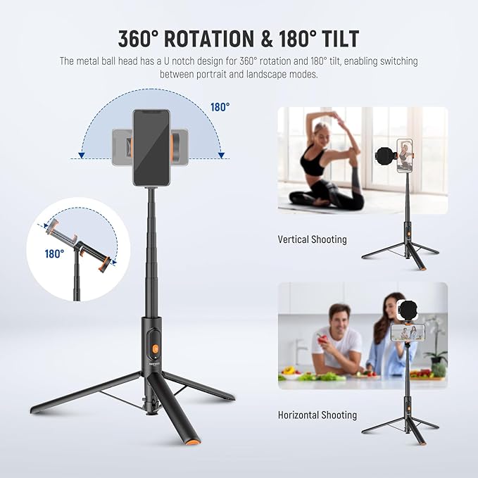 NEEWER 57.9" Selfie Stick Tripod Compatible - Image 3