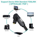 EMK 90 Degree Toslink Optical Cable 360 Degree Free-Rotating Plug Fiber Optic - Image 4