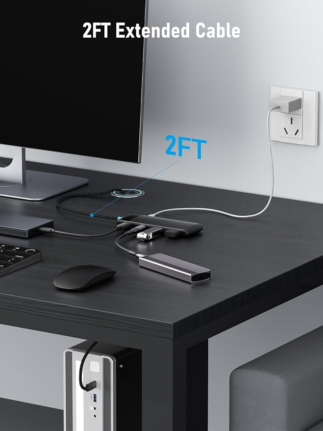 USB C Hub with 10Gbps 2 USB3.2 & 2 USB C 3.2, Charging Port, USB Port Extender - Image 6