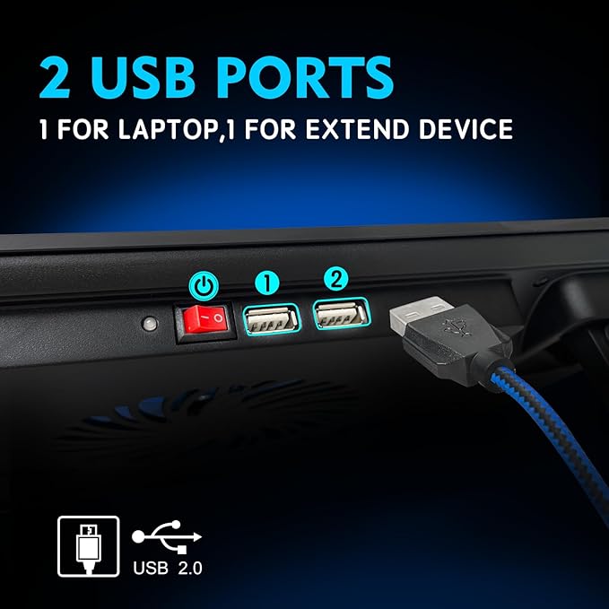 NAGAN Laptop Cooling Pad with Dual USB Ports, USB Powered Cooling Pad - Image 2