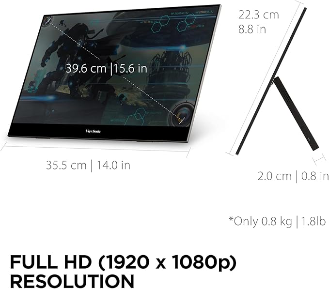 ViewSonic VX1655 15.6 Inch 1080p FHD Portable LED IPS Monitor - Image 4