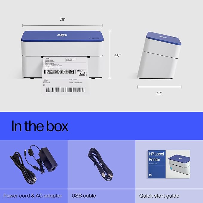 HP Shipping Label Printer, Commercial Grade Direct Thermal, Compact & - Image 3