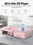 CD Player with Built-in Speakers Portable Bluetooth Input&Output Desktop CD - Image 5