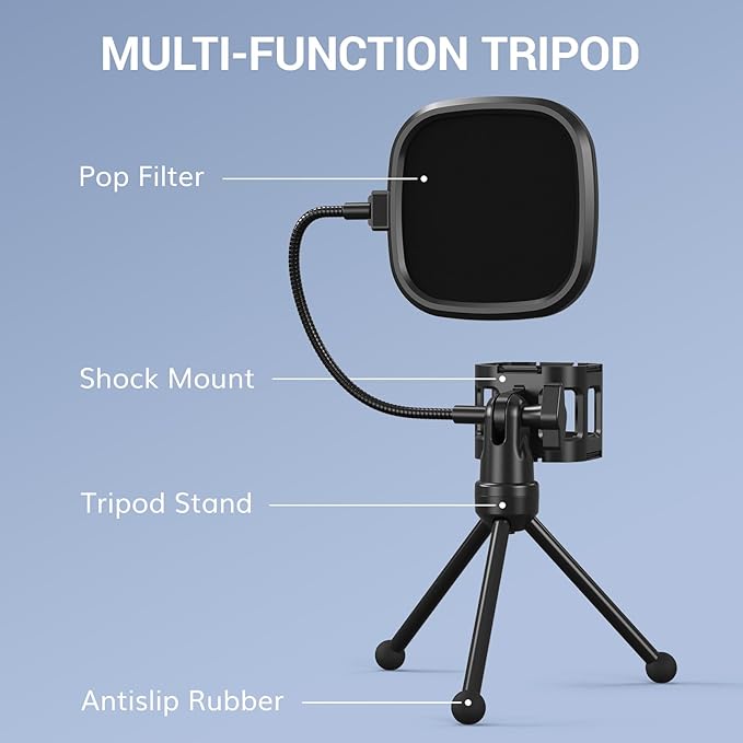 TONOR TC-777 Podcast Microphone, USB Computer Microphone, Cardioid Condenser PC - Image 6