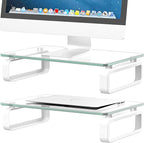 Hemudu 2 Pack Computer Monitor Stand Riser Multi Media Desktop Stand by HEMUDU