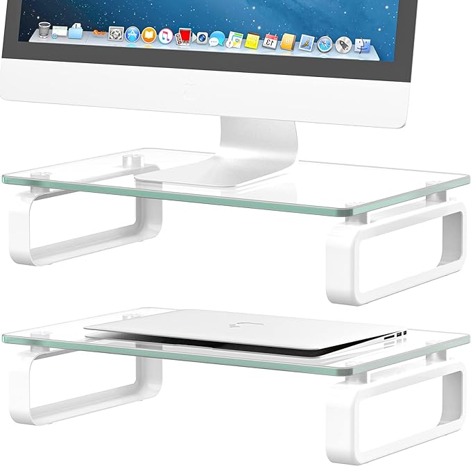 Hemudu 2 Pack Computer Monitor Stand Riser Multi Media Desktop Stand by HEMUDU