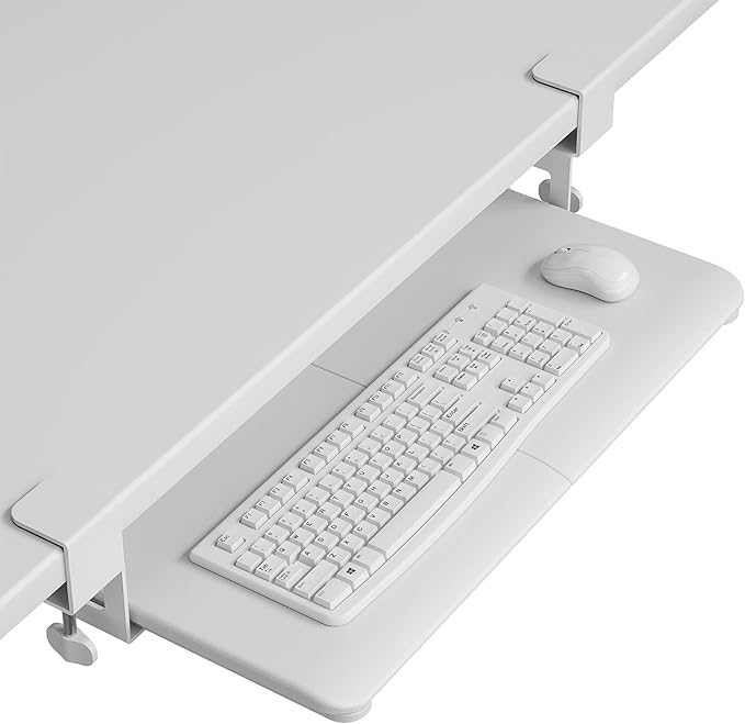 BONTEC KMT01 Under Desk Keyboard Tray, Pull-Out Keyboard & Mouse Platform by BONTEC