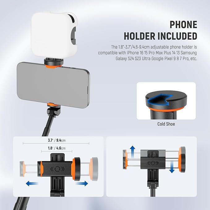 NEEWER 57.9" Selfie Stick Tripod Compatible - Image 6